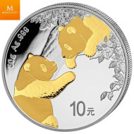 Kina 2023 PANDA 30 Gram gilded i kapsel 