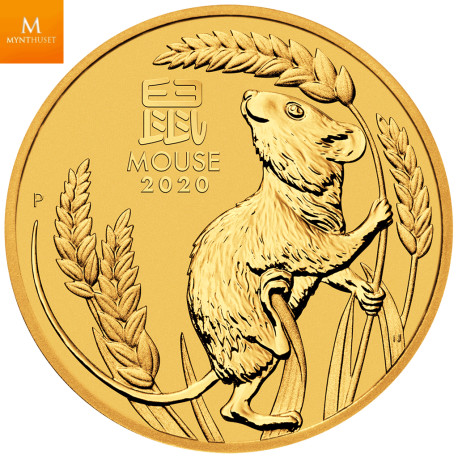 2020 1/10 OZ AUSTRALIA LUNAR SERIES III YEAR OF THE MOUSE 9999 GOLD COIN BU