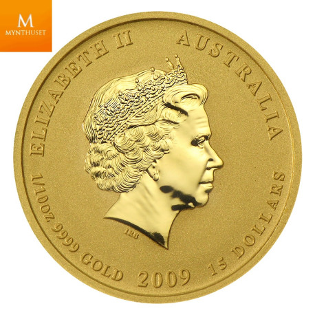 Australia 2009 1/10 oz Gull Lunar S2 «Year of the OX» COLOR Kvalitet BU i Kapsel