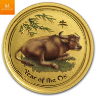 Australia 2009 1/10 oz Gull Lunar S2 «Year of the OX» COLOR Kvalitet BU i Kapsel