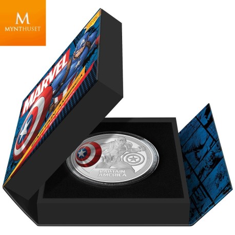 Niue 2023 CAPTAIN AMERICA 1 OZ  SØLV MARVEL CLASSICS KVALITET PROOF