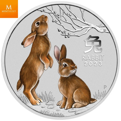 Australia 2023 "YEAR OF THE RABBIT"  1 OZ  LUNAR SERIES 3 FARGE  I KAPSEL
