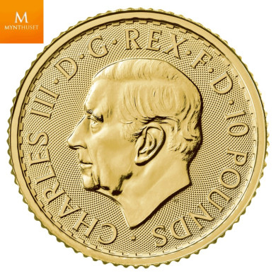 Charles III 2023 Storbritannia 1/10 oz Gull Britannia (Charles III) BU I Kapsel