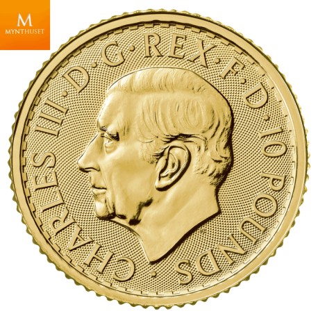 Charles III 2023 Storbritannia 1/10 oz Gull Britannia (Charles III) BU I Kapsel