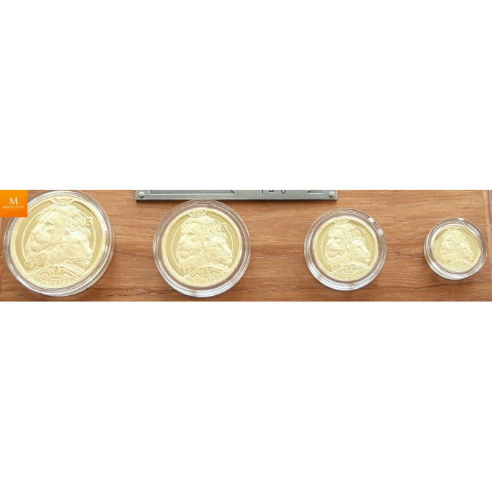 South Africa Natura PRESTIGE SETT LION 2003 1,85 OZ GULL I KVALITET PROOF