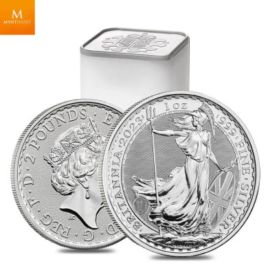 MONSTERBOX 500 OZ Storbritannia 2023 Sølv Britannia 500 x 1 oz Monster Box (500 oz)