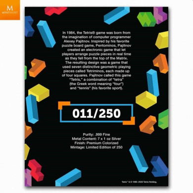 Niue 1 oz sølv TETRIS 2023 Tetrimino Shapes 7 Mynter sett i kvalitet BU