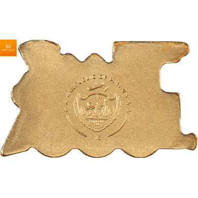 Palau 2023 Golden Highlights Train 0.5g Gull mynt I kapsel med coa