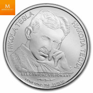 Serbia 2023 1 oz Silver 100 Dinar Tesla Secret of the Universe BU i Kapsel