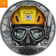 20 Dollar 2023 COAST GUARD Real Heroes 3 Oz Sølv Cook Islands Black Proof