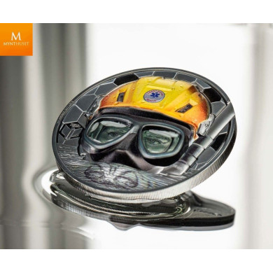 20 Dollar 2023 COAST GUARD Real Heroes 3 Oz Sølv Cook Islands Black Proof