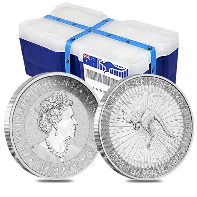 Monsterboks! Australia Sølv 2023 Kangaroo 250 x 1 oz  BU (250 oz)