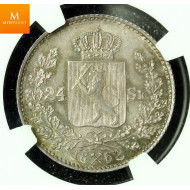 24 skilling 1862 kvalitet 0, NGC MS65 , SJELDEN!