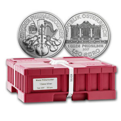 TILBUD! MONSTERBOX 500 OZ Østerrike 2018 Sølv Philharmoniker 500 x 1 oz Monster Box (500 oz)