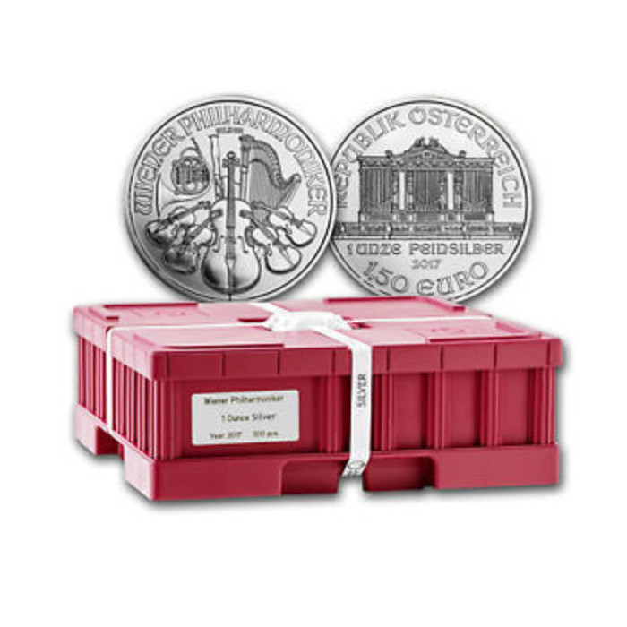 TILBUD! MONSTERBOX 500 OZ Østerrike 2018 Sølv Philharmoniker 500 x 1 oz Monster Box (500 oz)