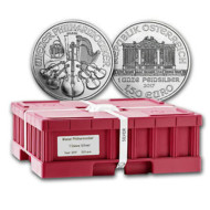 TILBUD! MONSTERBOX 500 OZ Østerrike 2018 Sølv Philharmoniker 500 x 1 oz Monster Box (500 oz)