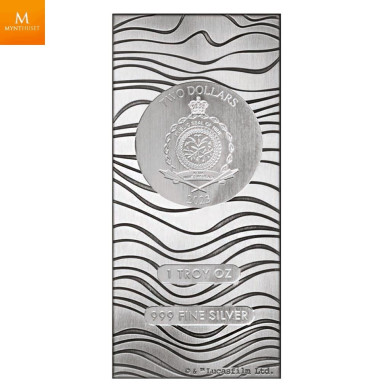 Tube med 25 stk Niue 2023  1 oz Sølv $20 Star Wars Mandalorian Beskar Bar BU