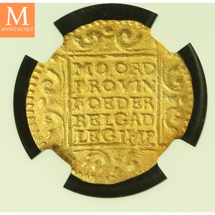 Rundeskatten gull dukat 1724 Utrecht kvalitet 01, NGC MS62