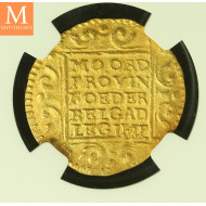 Rundeskatten gull dukat 1724 Utrecht kvalitet 01, NGC MS62