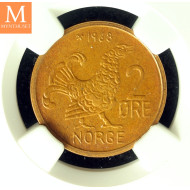 2 øre 1968 kvalitet 0, NGC MS63