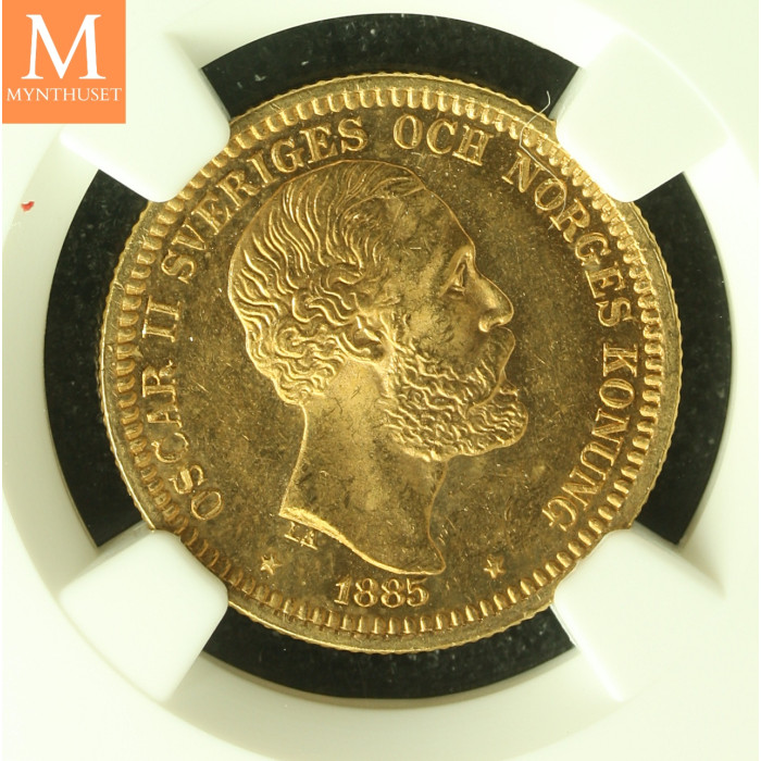 Sweden 20 kronor 1885 EB kvalitet 0/01, NGC MS64+
