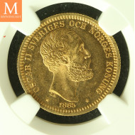 Sweden 20 kronor 1885 EB kvalitet 0/01, NGC MS64+