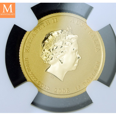 Australia 2008P 15 dollar Year of the mouse 1/10 oz gull MS70 SJELDEN!