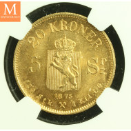 20 kroner 1902 kvalitet 0/01, nær 0, NGC MS66