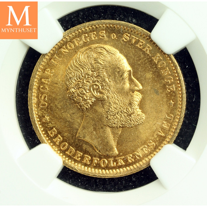 20 kroner 1875 kvalitet 0/01 , NGC MS64
