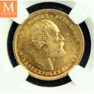 20 kroner 1875 kvalitet 0/01 , NGC MS64