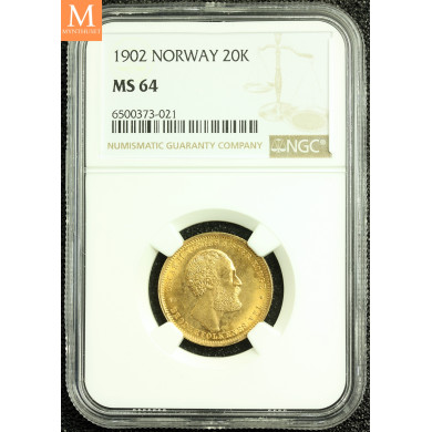 20 kroner 1902 kvalitet 0/01, NGC MS64