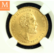 20 kroner 5 SP 1874 kvalitet 0/01, NGC MS63