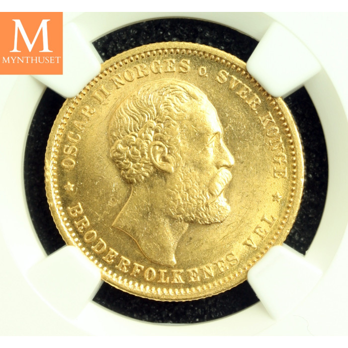 20 kroner 1878 kvalitet 0/01, NGC MS63