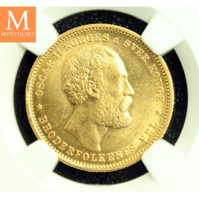 20 kroner 1878 kvalitet 0/01, NGC MS63