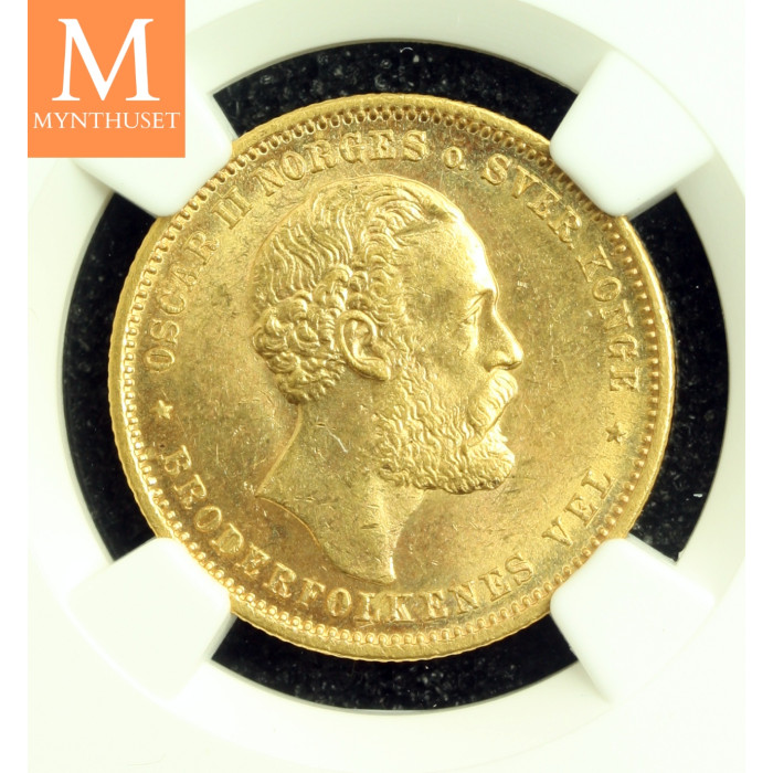 20 kroner 1879 kvalitet 0/01, NGC MS64