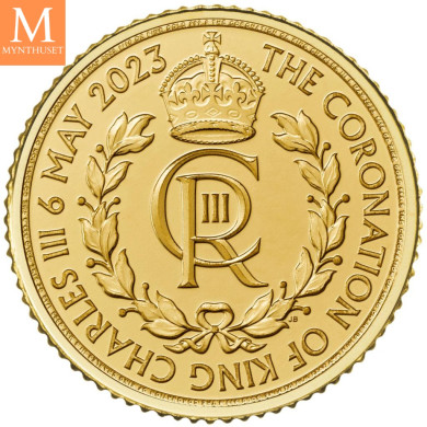 KRONINGEN Charles III 2023 Storbritannia 1/10 oz Gull ROYAL CYPHER (Charles III)  BU I Kapsel KRONINGEN Charles III 2023 Storbritannia 1/10 oz Gull ROYAL CYPHER (Charles III)  BU I Kapsel