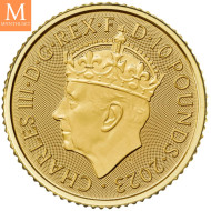 KRONINGEN Charles III 2023 Storbritannia 1/10 oz Gull ROYAL CYPHER (Charles III)  BU I Kapsel