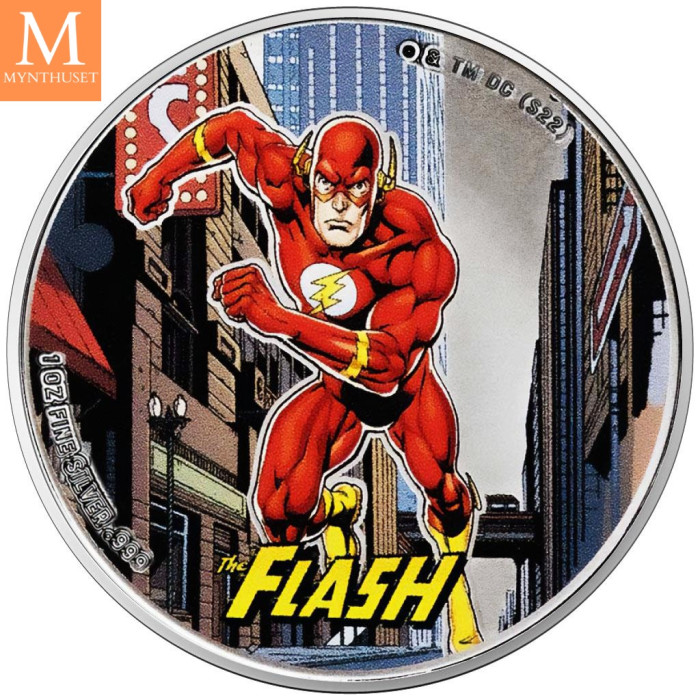Samoa 5 dollar 2023 Flash FARGE 1 OZ  SØLV DC COMICS