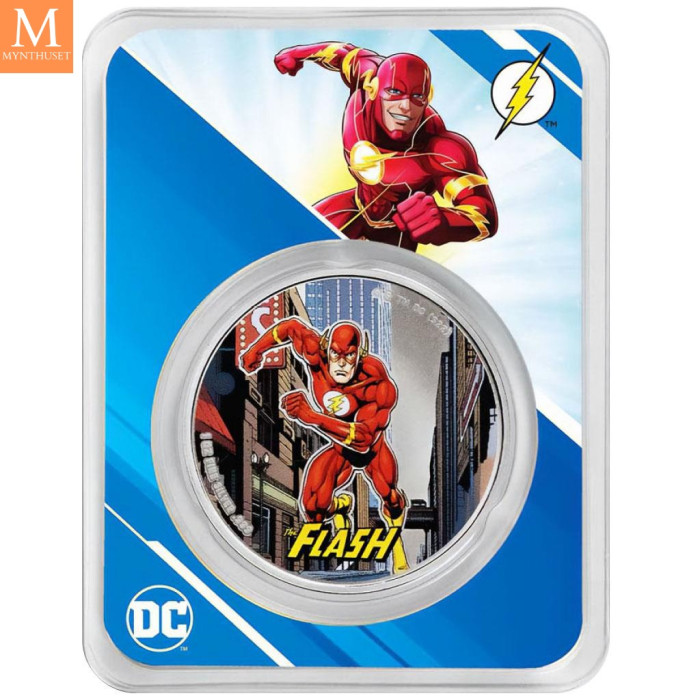 Samoa 5 dollar 2023 Flash FARGE 1 OZ  SØLV DC COMICS