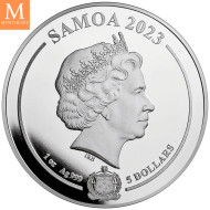 Samoa 5 dollar 2023 Flash FARGE 1 OZ  SØLV DC COMICS