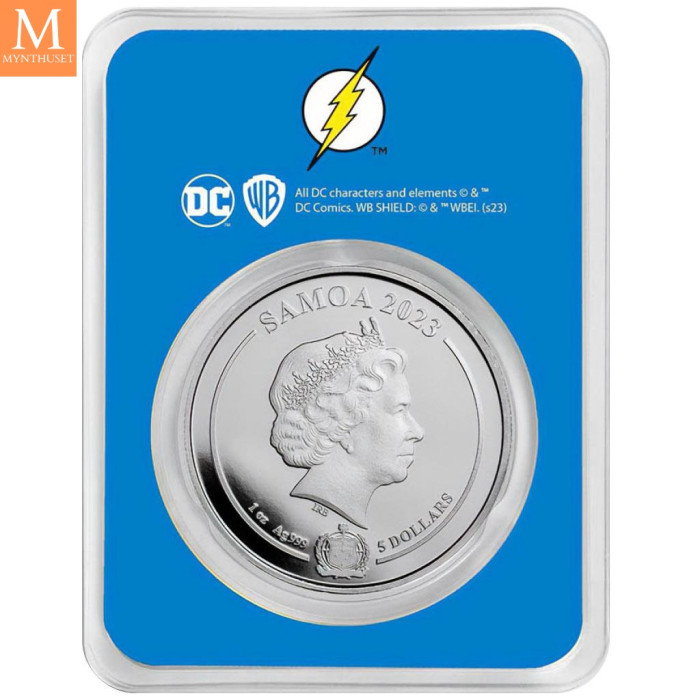 Samoa 5 dollar 2023 Flash FARGE 1 OZ  SØLV DC COMICS