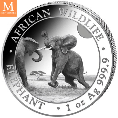 2024 Somalia 1 oz Sølv Elephant BU 2024 Somalia 1 oz Sølv Elephant BU