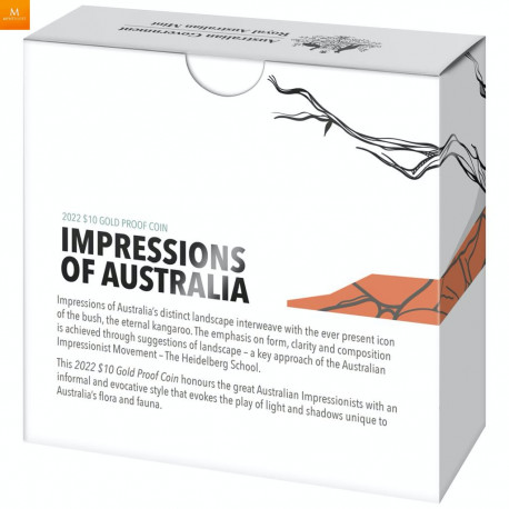 Australia 2022 KANGAROO 1/10 OZ  KVALITET PROOF I SKRIN OPPLAG KUN 500