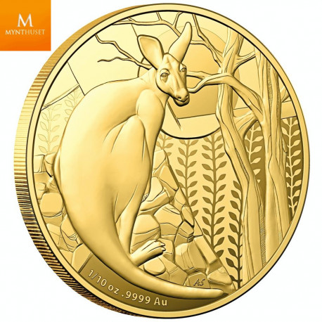 Australia 2022 KANGAROO 1/10 OZ  KVALITET PROOF I SKRIN OPPLAG KUN 500