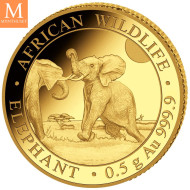 NYHET! Somalia 2024 0,5 gram Gull African Elephant BU i kapsel