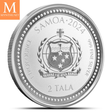 Samoa 2024 1 oz Sølv Lunar Year of the Dragon  (Proof-Like) i kapsel Samoa 2024 1 oz Sølv Lunar Year of the Dragon  (Proof-Like) i kapsel