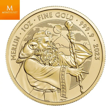 Populær! TUBE Storbritannia 2023 10 STK 1 oz Gull Myths and Legends Merlin i original tube Populær! TUBE Storbritannia 2023 10 STK 1 oz Gull Myths and Legends Merlin i original tube