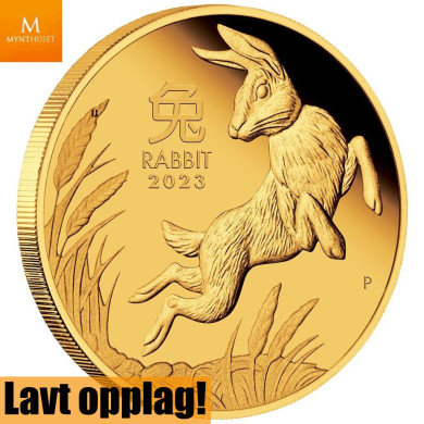 Australia 2023 1 oz Gull Lunar S3 Year of the Rabbit Proof med Etui & COA Australia 2023 1 oz Gull Lunar S3 Year of the Rabbit Proof med Etui & COA
