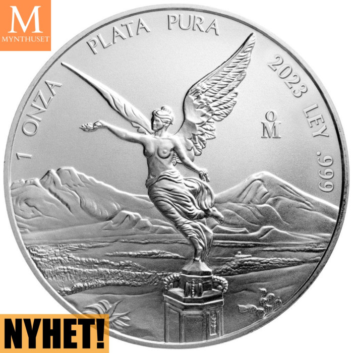 NYHET!Mexico 2023 LIBERTAD 1 oz kvalitet BU inkludert kapsel