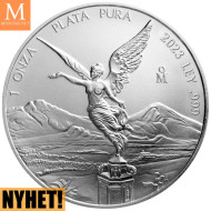 NYHET!Mexico 2023 LIBERTAD 1 oz kvalitet BU inkludert kapsel